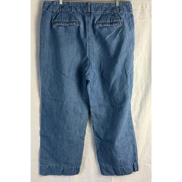 Talbots New England Chino Chambray Denim Wide Leg Pants Size 14 - Picture 2 of 7